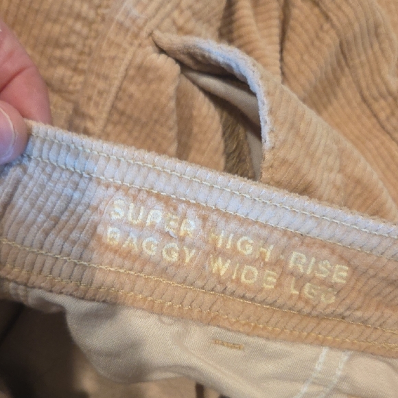 American Eagle Outfitters Beige Corduroy Wide Leg Pants - Picture 6 of 8